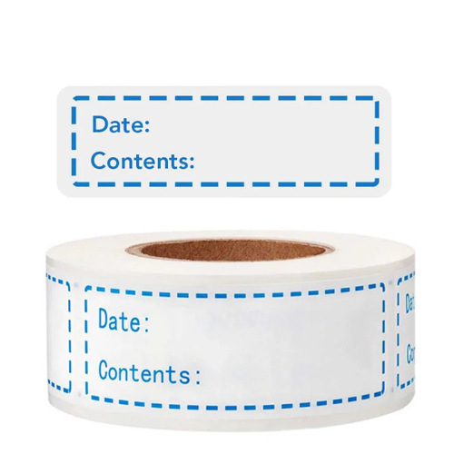 Custom blank freezer stickers high temperature resistant tearable refrigerator stickers kitchen food date packaging label stickers