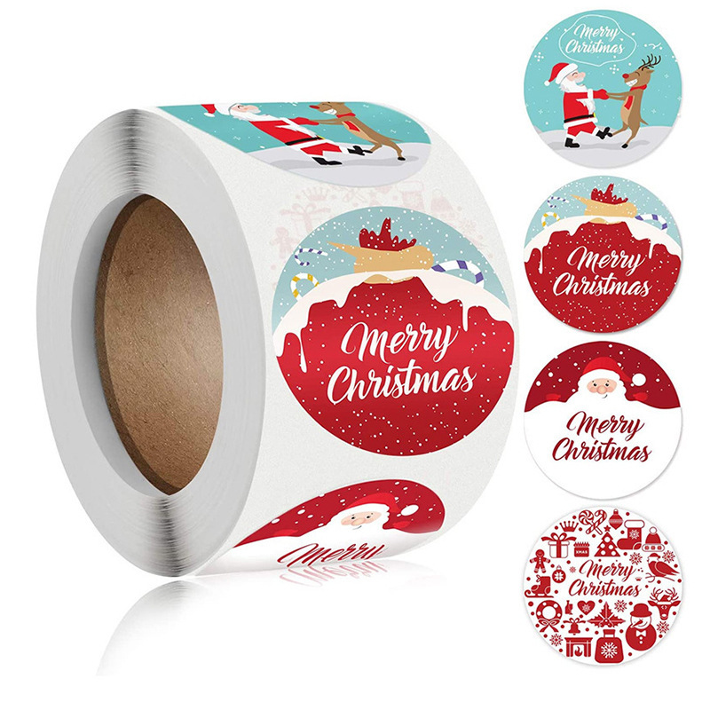 Christmas sticker roll customization Holiday decoration Merry Christmas sticker