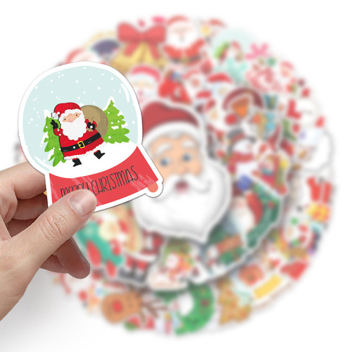 Cross-border Halloween Christmas graffiti stickers Waterproof notebook stickers Christmas shopping mall glass window stickers