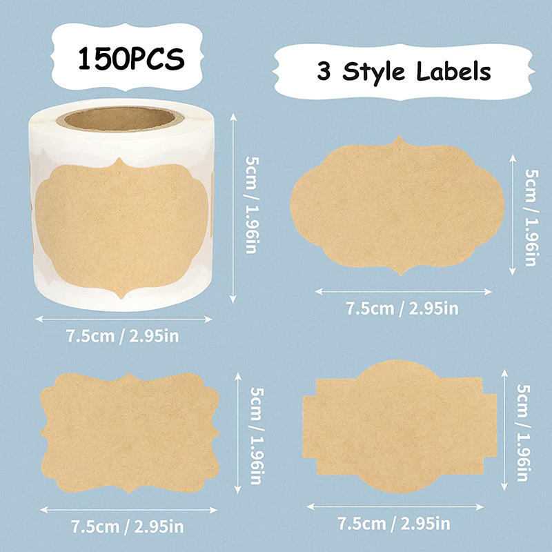 Handwritten erasable stickers custom waterproof reusable watercolor chalk stickers lace jar stickers