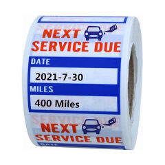 Roll transparent oil change time car maintenance service due reminder sticker waterproof sticker self-adhesive label