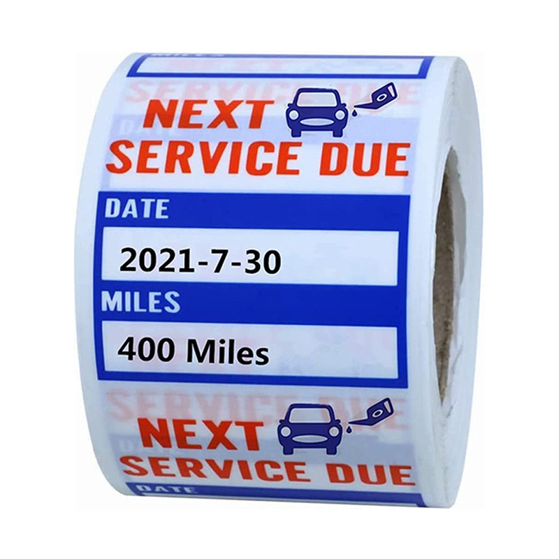 Roll transparent oil change time car maintenance service due reminder sticker waterproof sticker self-adhesive label