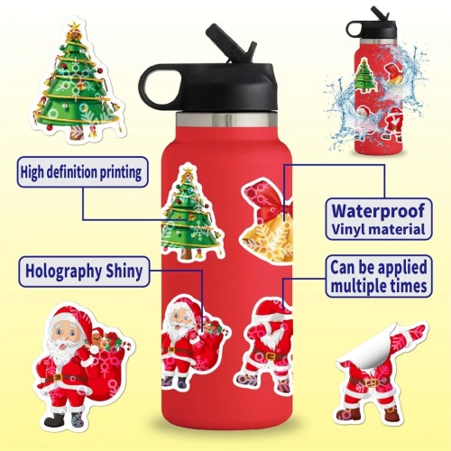 Christmas decoration stickers stickers custom Merry Christmas door and window water bottle decoration stickers
