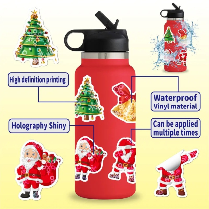 Christmas decoration stickers stickers custom Merry Christmas door and window water bottle decoration stickers