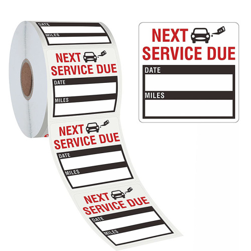 Roll transparent oil change time car maintenance service due reminder sticker waterproof sticker self-adhesive label