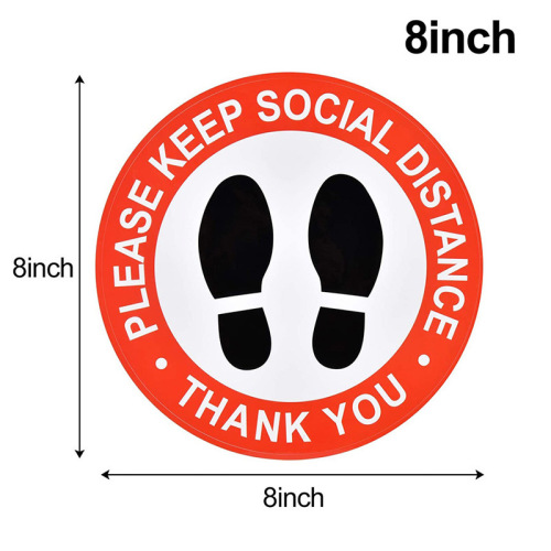 Epidemic prevention stickers epidemic keep distance stickers round warning feet self-adhesive floor stickers self-adhesive stickers customized