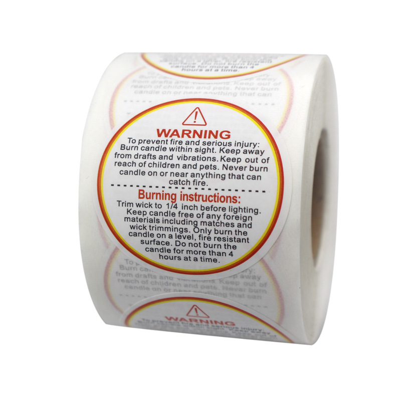 Candle warning stickers labels sticky jars and containers mixture warning disclaimer stickers amazon ready stock