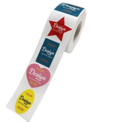 PVC self-adhesive label stickers custom round square rainbow thank you stickers custom made to order