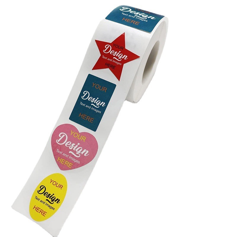 PVC self-adhesive label stickers custom round square rainbow thank you stickers custom made to order