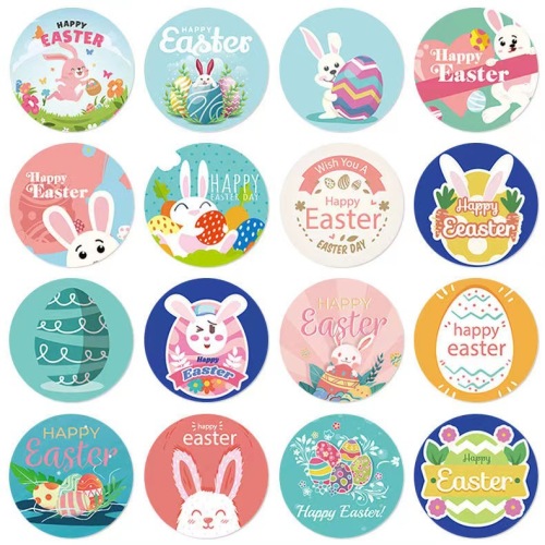 Custom Amazon New Easter Wall Stickers Egg Window Stickers Self-adhesive Cute Rabbit Fridge Stickers