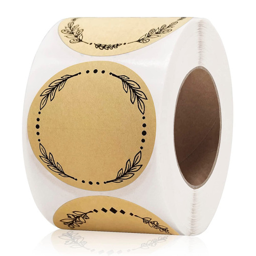 Kraft paper self-adhesive label stickers custom waterproof self-adhesive handwritten glass plastic jar lid round stickers