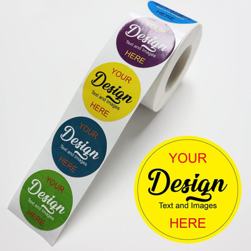 Round self-adhesive label stickers custom roll thank you gift decoration thank you stickers sealing stickers