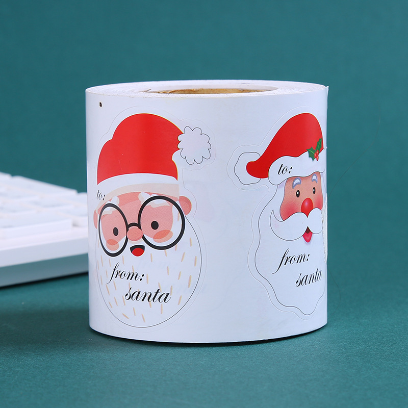 Roll Christmas Sticker Holiday Decoration Gift Baking Merry Christmas Sticker Label