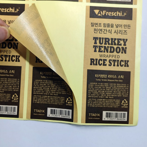 Food packaging stickers, easy to peel and stick waterproof kraft paper labels