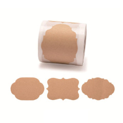 Printable and handwritten blank kraft paper stickers Bottle jar special-shaped brown waterproof stickers