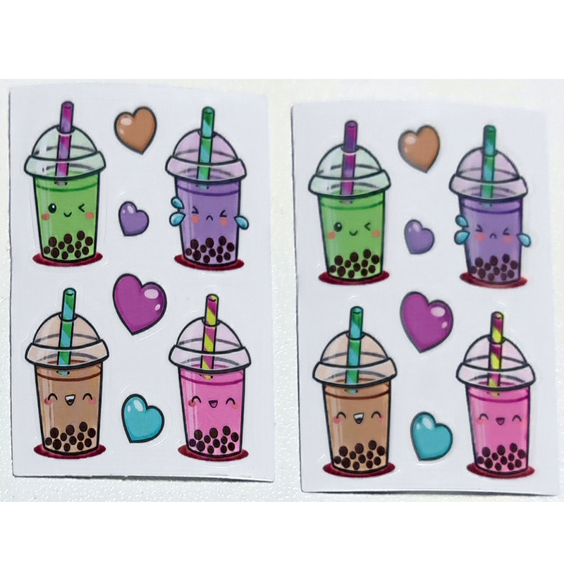 Pearl milk tea cute animal stickers Milk tea stickers handbook food beverage fruit tea food label customization
