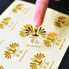 Custom self-adhesive transparent PVC hot stamping sticker round waterproof sealing sticker custom logo label manufacturer