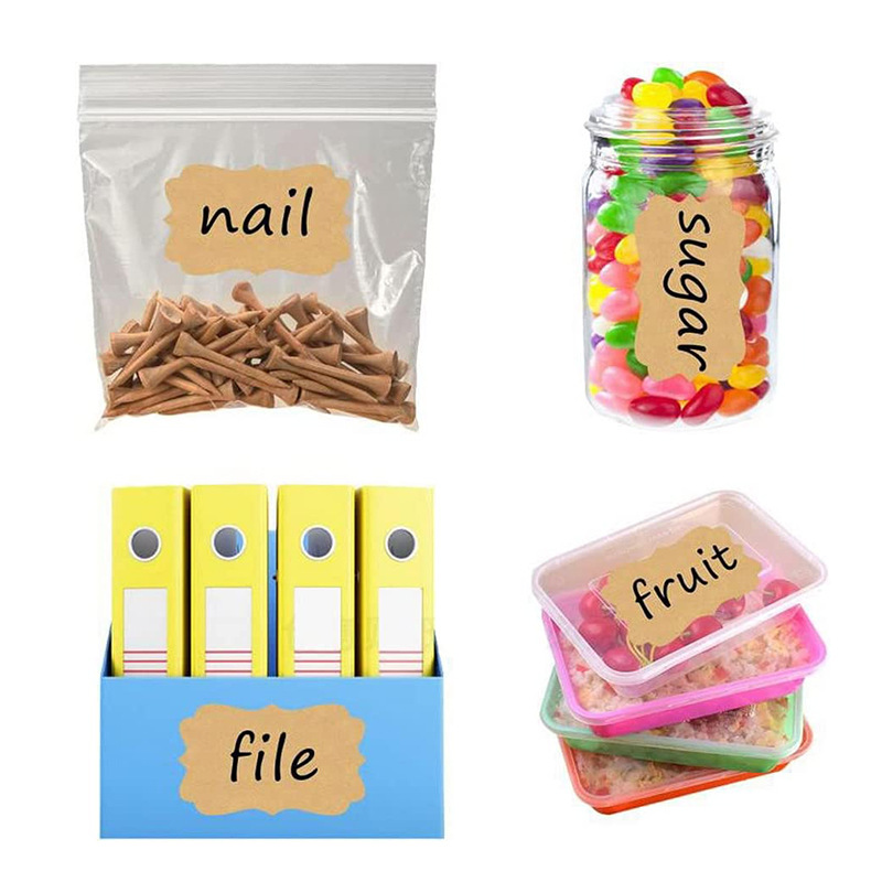 Printable and handwritten blank kraft paper stickers Bottle jar special-shaped brown waterproof stickers