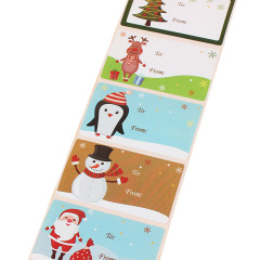 Coated paper roll stickers custom square color waterproof handwritten Christmas decoration stickers