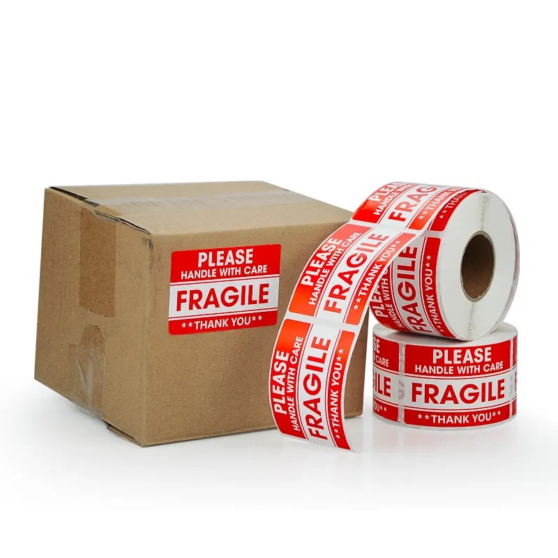Handle with care, do not press or drop, box label, self-adhesive label, custom made, fragile sticker, fragile warning sticker