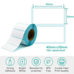 Coated paper self-adhesive label printing paper customization Multi-specification white barcode sticker thermal paper factory direct supply