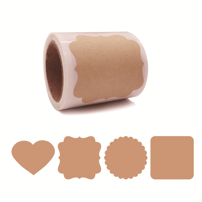 Printable and handwritten kraft paper sealing stickers Brown special-shaped waterproof gift stickers customization