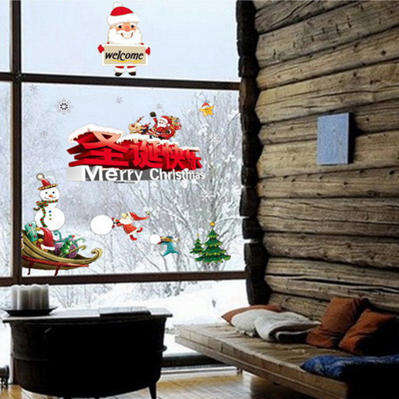 Cross-border Halloween Christmas graffiti stickers Waterproof notebook stickers Christmas shopping mall glass window stickers