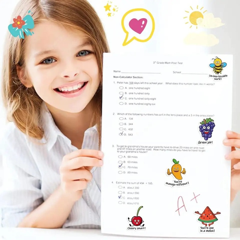 Cartoon stickers Children's colorful irregular stickers Suitcase notebook pen holder A4 self-adhesive transparent labels