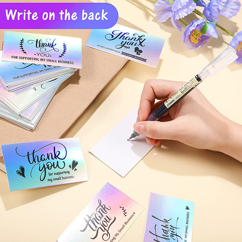 Rainbow laser round square sticker stickers custom thank you gift decoration thank you stickers