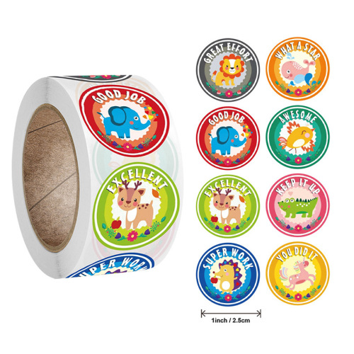 Animal stickers with adhesive cartoon animal reward stickers bubble stickers reward incentive stickers custom