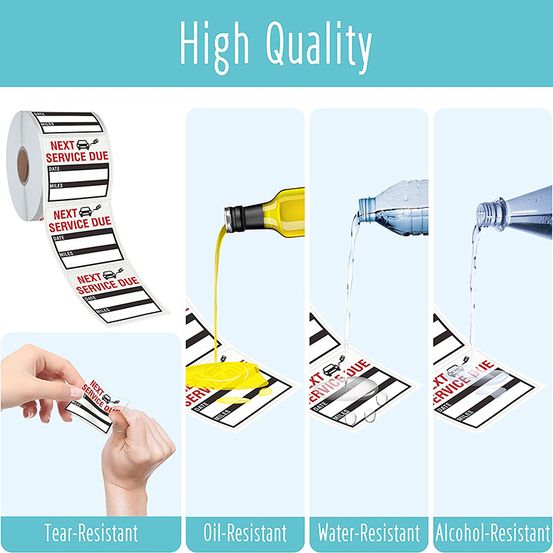 Roll transparent oil change time car maintenance service due reminder sticker waterproof sticker self-adhesive label