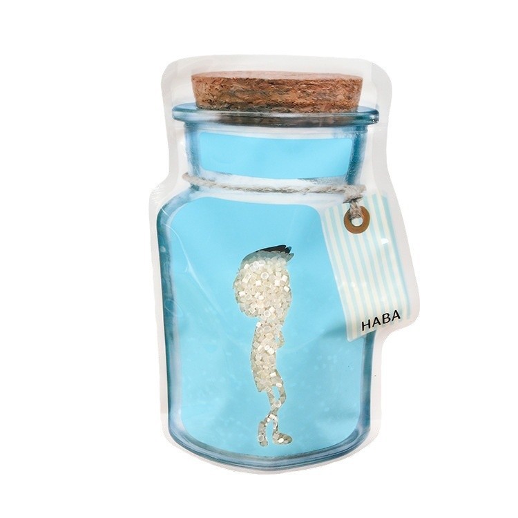 Creative bottle bag snack packaging bag nut bag mason jar dried fruit bag sealed stand up bag frosted pe bag plastic