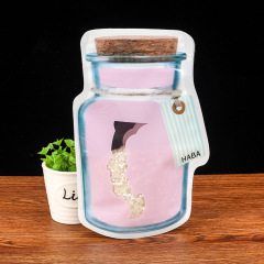 Creative bottle bag snack packaging bag nut bag mason jar dried fruit bag sealed stand up bag frosted pe bag plastic