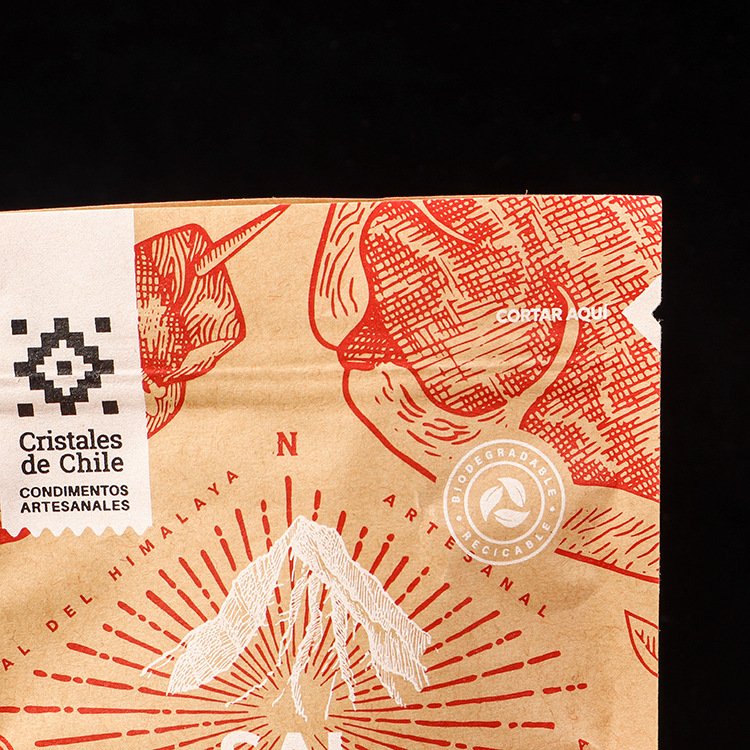 Customized food grade kraft paper packaging bag snack fruit kraft paper zipper self-sealing bag aluminized bag