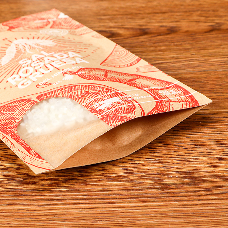 Customized food grade kraft paper packaging bag snack fruit kraft paper zipper self-sealing bag aluminized bag