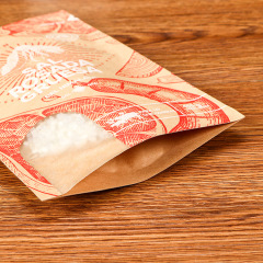 Customized food grade kraft paper packaging bag snack fruit kraft paper zipper self-sealing bag aluminized bag