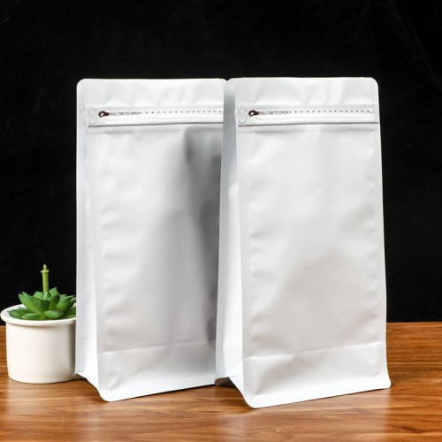 Custom eight-side sealed coffee bag air valve aluminum foil tea packaging bag coffee beans self-standing coffee powder sealed ziplock bag