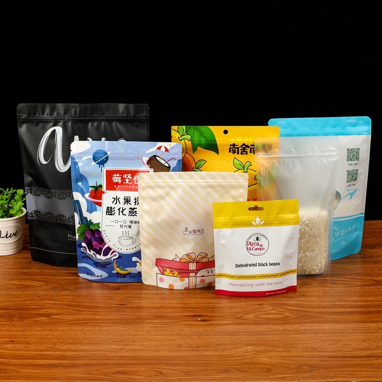 Customized food zipper plastic packaging bags dried fruit bags melon seeds peanuts vacuum bags beef packaging composite ziplock bags