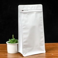 Custom eight-side sealed coffee bag air valve aluminum foil tea packaging bag coffee beans self-standing coffee powder sealed ziplock bag