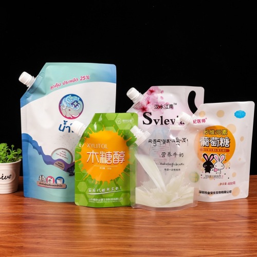 Customized hand sanitizer self-supporting spout bag milk beverage packaging bag