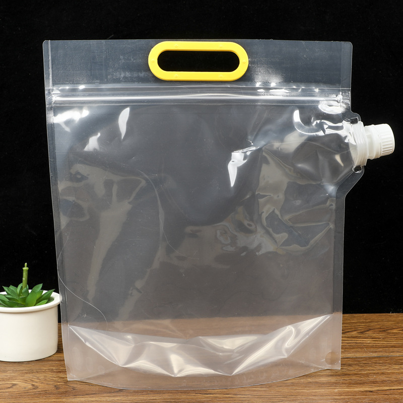 Customized food evoh nozzle bag beer red wine portable nozzle packaging self-sealing liquid beverage transparent packaging bag