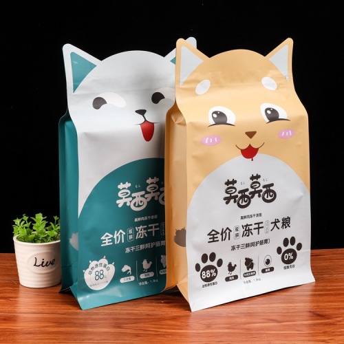 Customized pet food snacks eight-side sealed bags snack biscuits plastic bags beef eight-side sealed bags cat litter bags