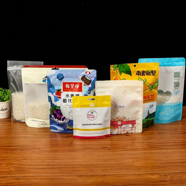 Customized food zipper plastic packaging bags dried fruit bags melon seeds peanuts vacuum bags beef packaging composite ziplock bags