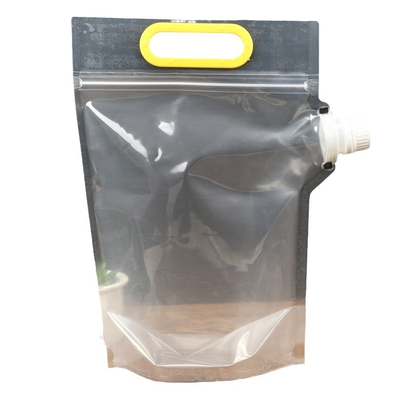 Customized food evoh nozzle bag beer red wine portable nozzle packaging self-sealing liquid beverage transparent packaging bag