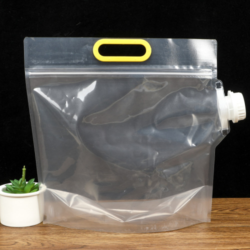 Customized food evoh nozzle bag beer red wine portable nozzle packaging self-sealing liquid beverage transparent packaging bag