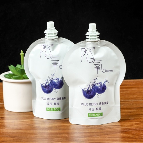 Customized aluminum foil food suction self-supporting nozzle packaging bag jelly milk tea nozzle bag sour plum soup nozzle bag blueberry bag