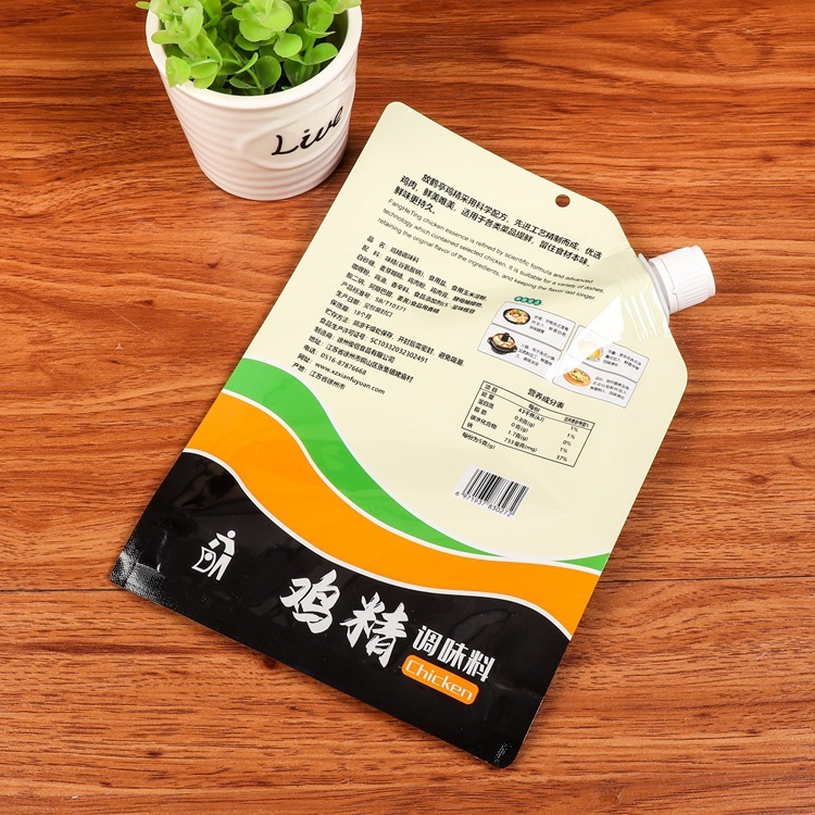 Customized plastic laundry detergent packaging bag spout bag beverage self-supporting aluminum foil spout bag