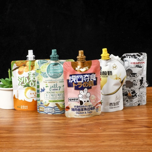 Manufacturers supply liquid food high temperature resistant aluminum foil nozzle beverage juice soy milk stand-up bag jelly oblique nozzle customization