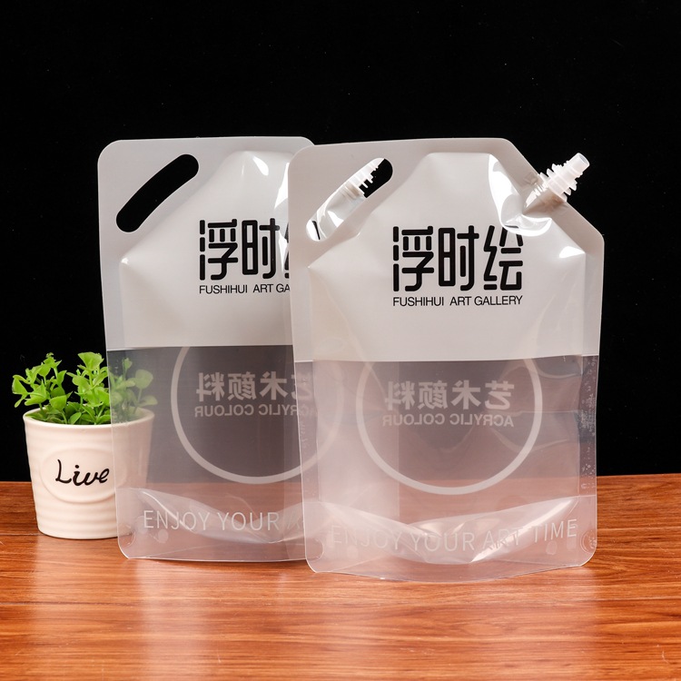 Customized plastic laundry detergent packaging bag spout bag beverage self-supporting aluminum foil spout bag