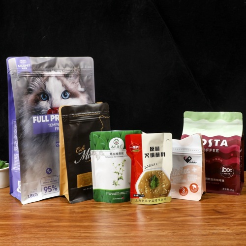 Customized pet food packaging bag eight-side seal dog food cat food bag composite pure aluminum leisure beef plastic ziplock bag